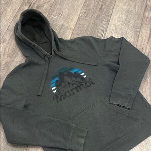 Marmot Men's Charcoal Hoodie with Blue Accents